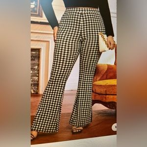 Pull on checked pants